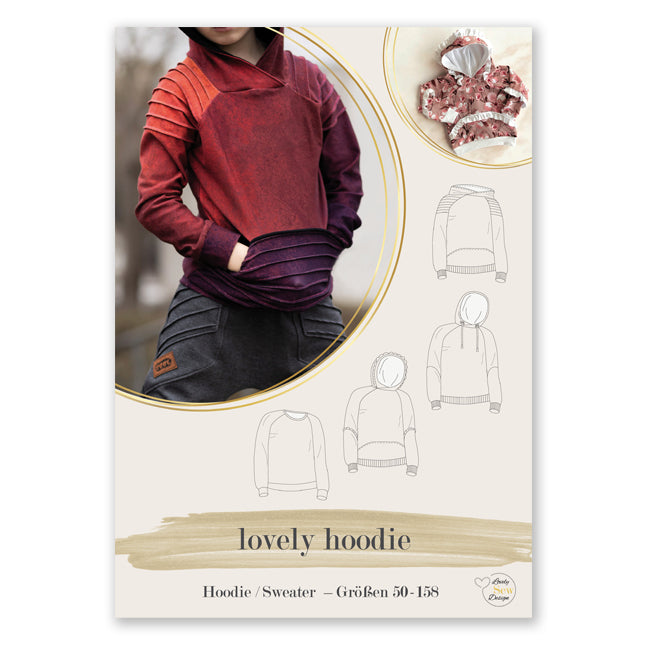 B-WARE lovely hoodie Papierschnittmuster 50-158