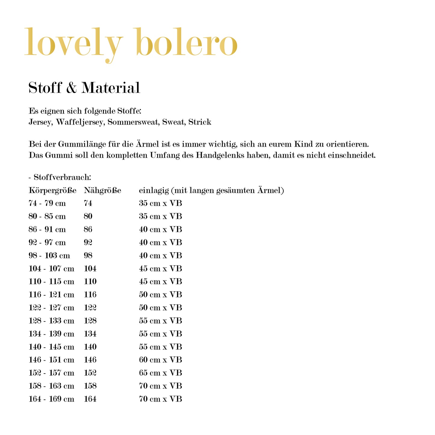 lovely bolero 74-164 BEAMER