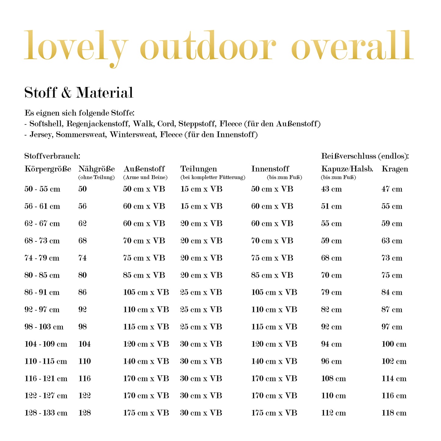 lovely outdoor overall 50-128 BEAMER