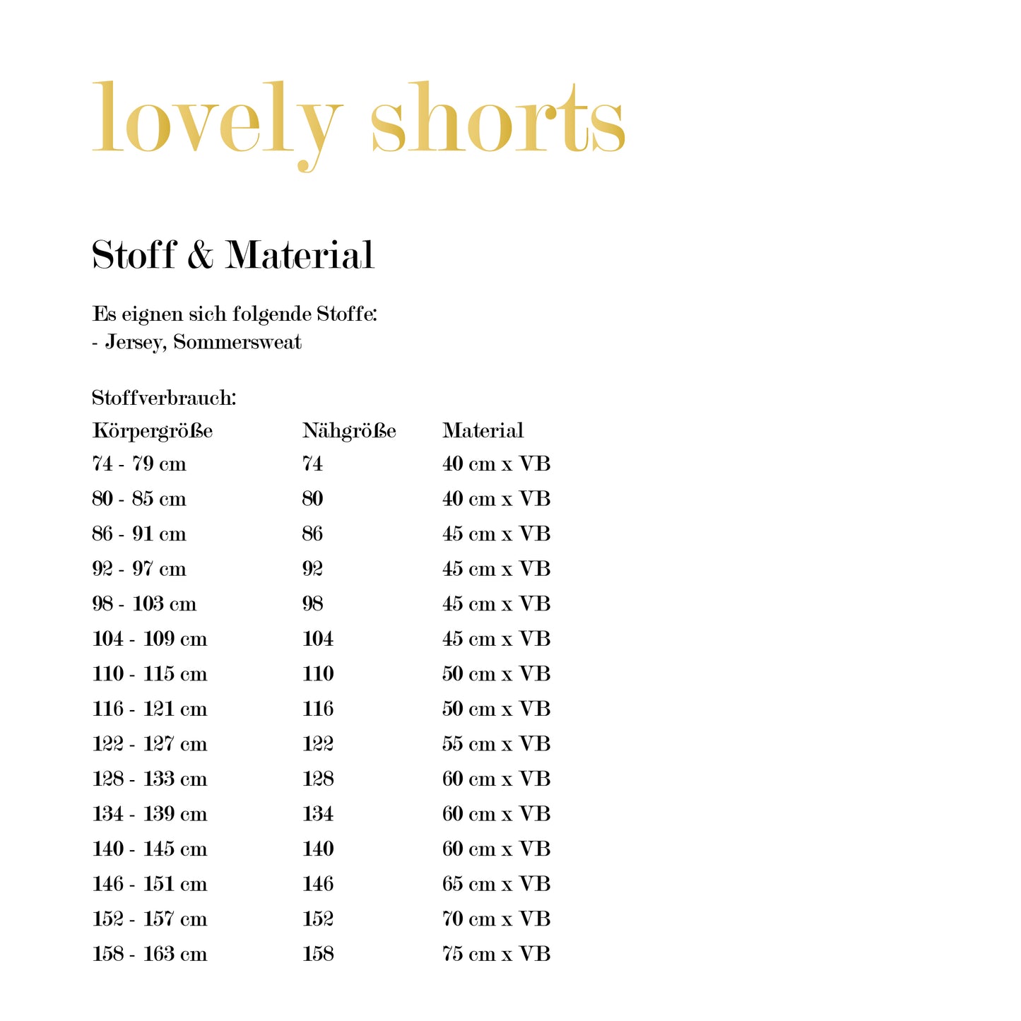 lovely shorts 74-158 BEAMER