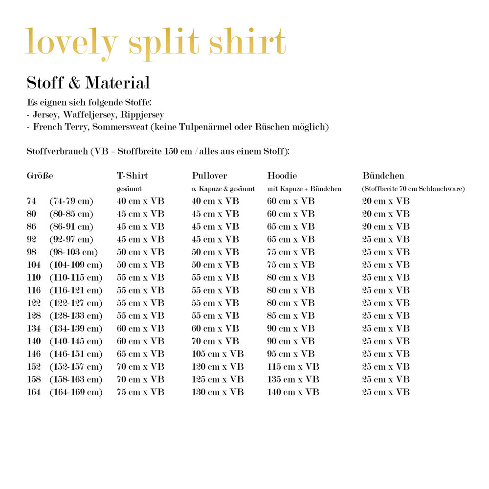 lovely split shirt 74-164 Sweatshirt Pullover Hoodie T-Shirt