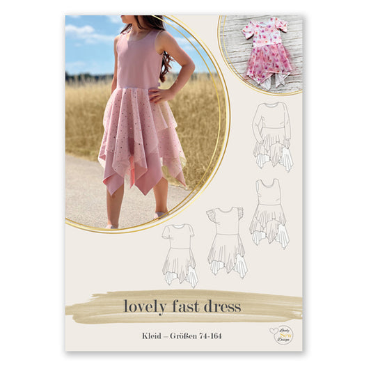 lovely fast dress 74-164 Papierschnittmuster