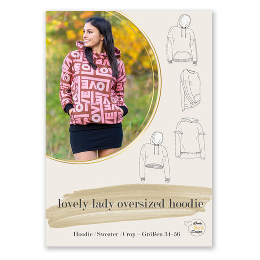 lovely lady oversized hoodie Papierschnittmuster 34-56