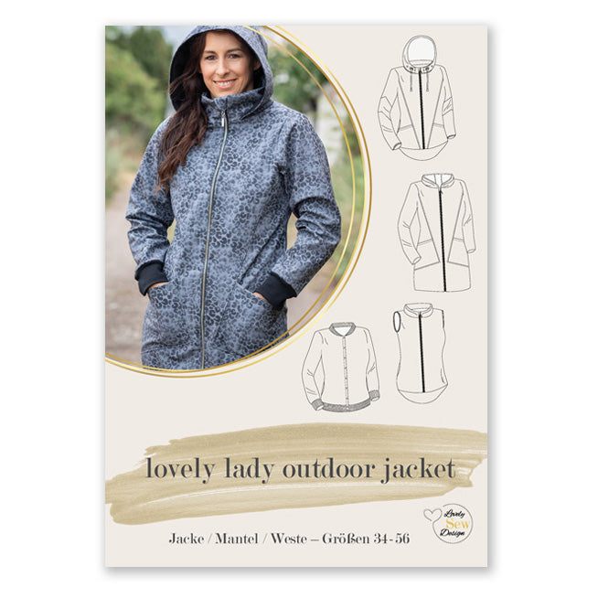 lovely lady outdoor jacket Papierschnittmuster 34-56