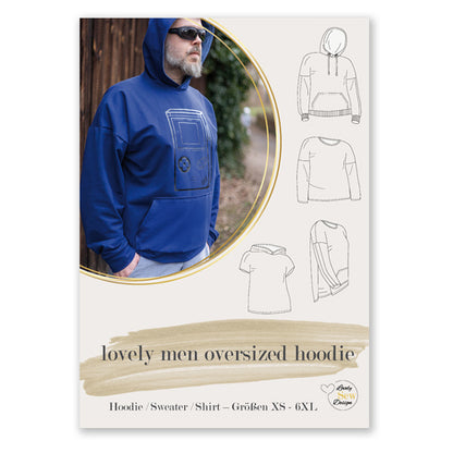 lovely men oversized hoodie Papierschnittmuster XS-6XL