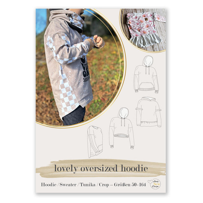 lovely oversized hoodie Papierschnittmuster 50-164