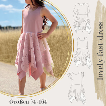 Schnittmuster Kleid Mädchen Einschulung Jugendweihe Festkleid nähen Nähanleitung