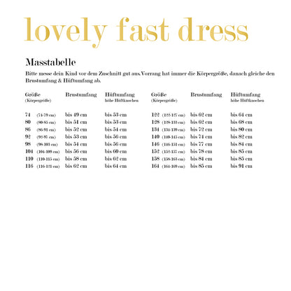 lovely fast dress 74-164 Kleid Festkleid