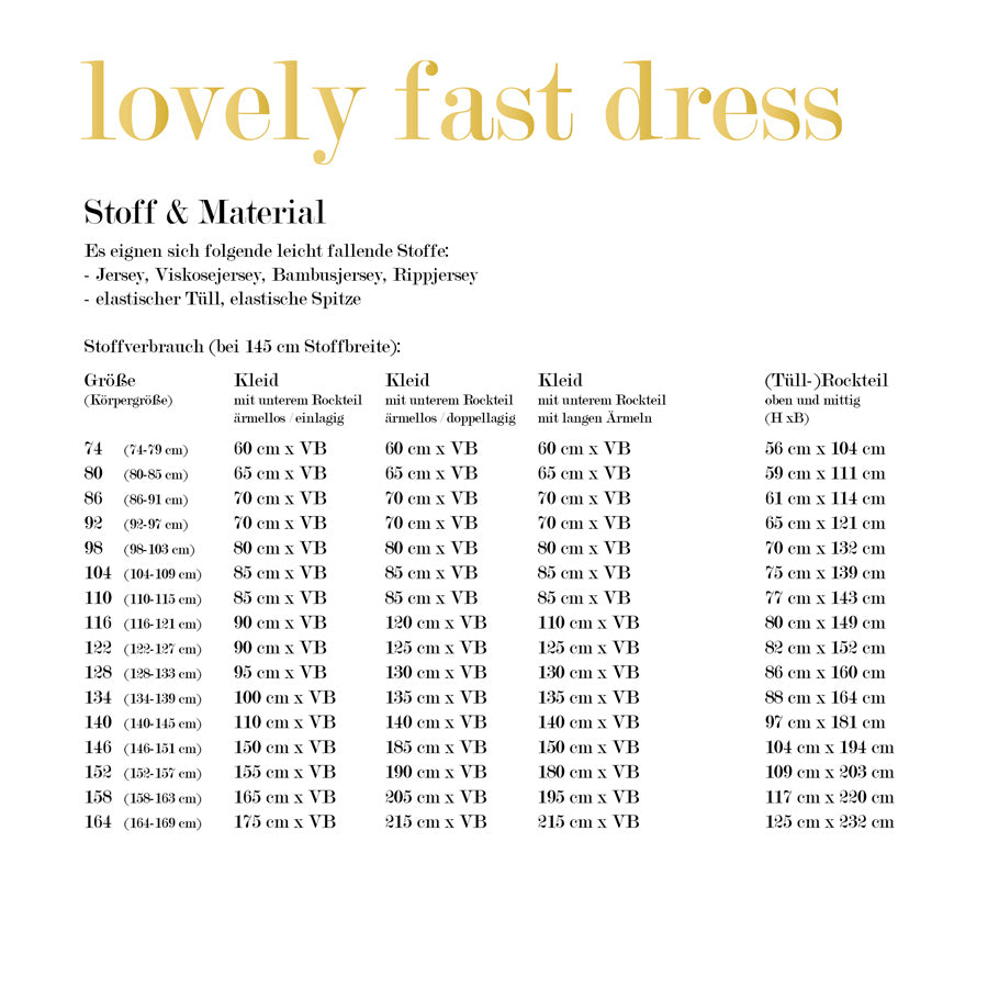lovely fast dress 74-164 Kleid Festkleid