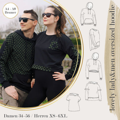 lovely lady & men oversized hoodie BEAMER