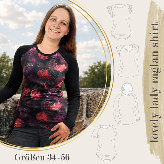 lovely lady raglan shirt 34-56 T-Shirt Pullover Hoodie