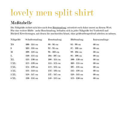 lovely men split shirt XS - 6XL BEAMER