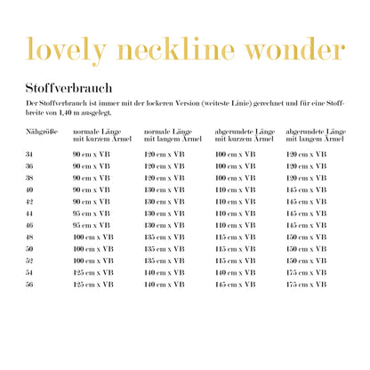 lovely neckline wonder Papierschnittmuster 34-56