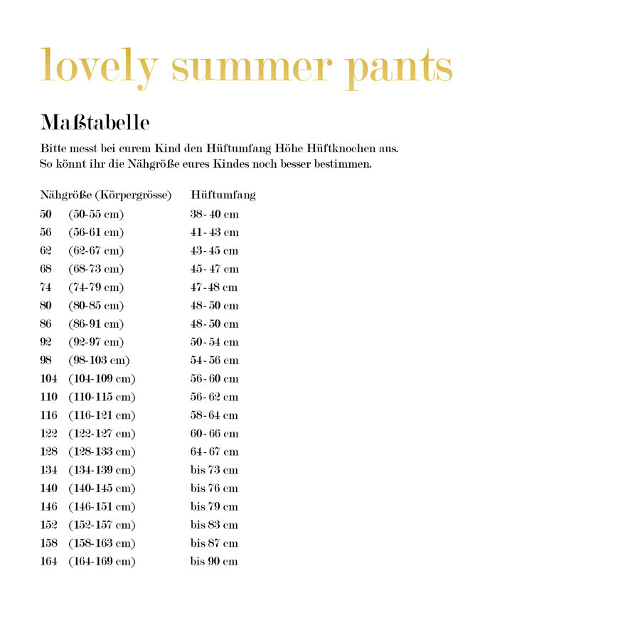 lovely summer pants 110-164 BEAMER