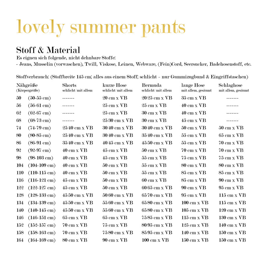 lovely summer pants 110-164 BEAMER