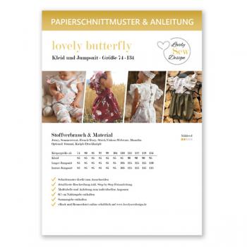 Papierschnittmuster lovely butterfly Kleid Jumpsuit Romper Papier-SM A0 Plott Papierschnittmuster